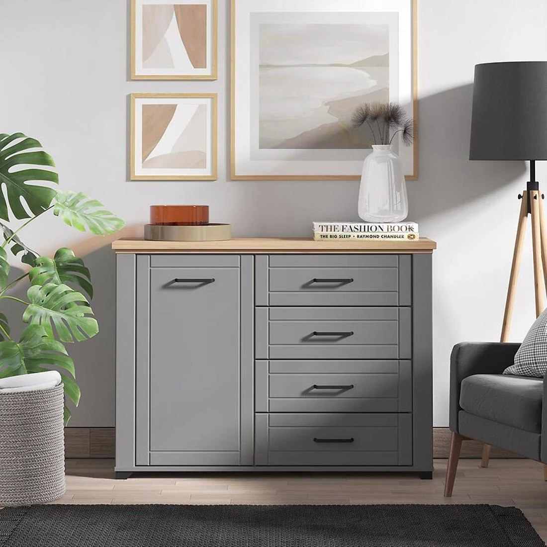 Valencia 2k4f komoda 118x41x85,5 cm siva