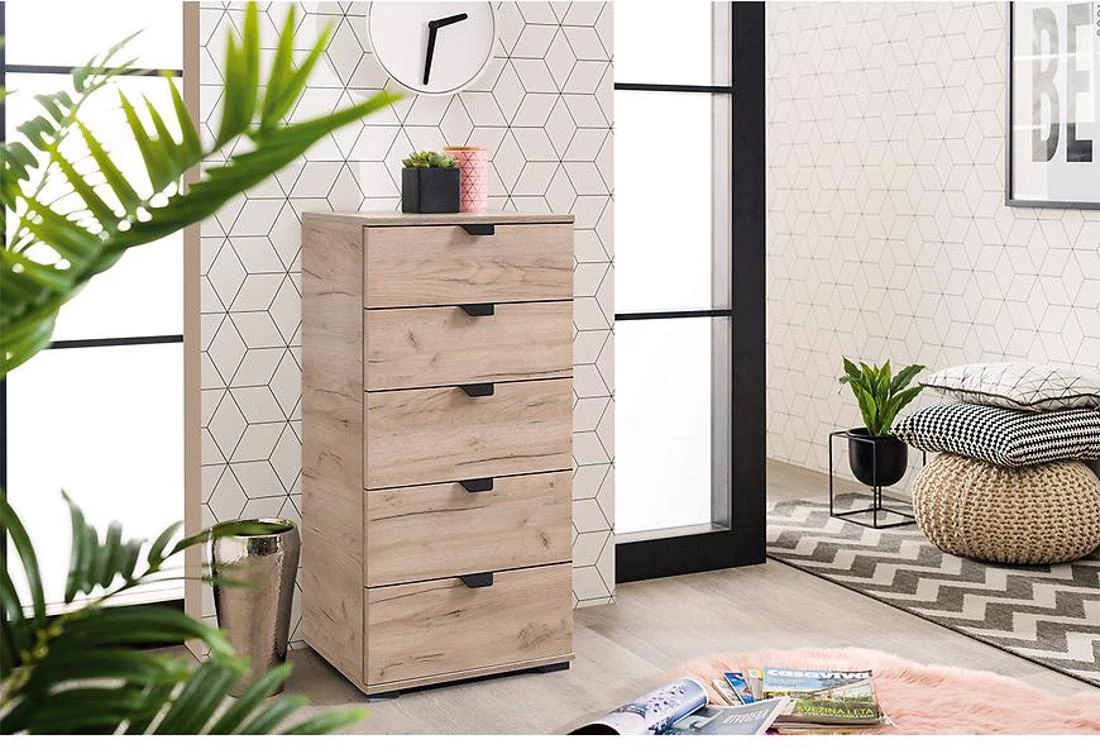 Duerto 5F komoda 45,2x40x95 cm sivi hrast