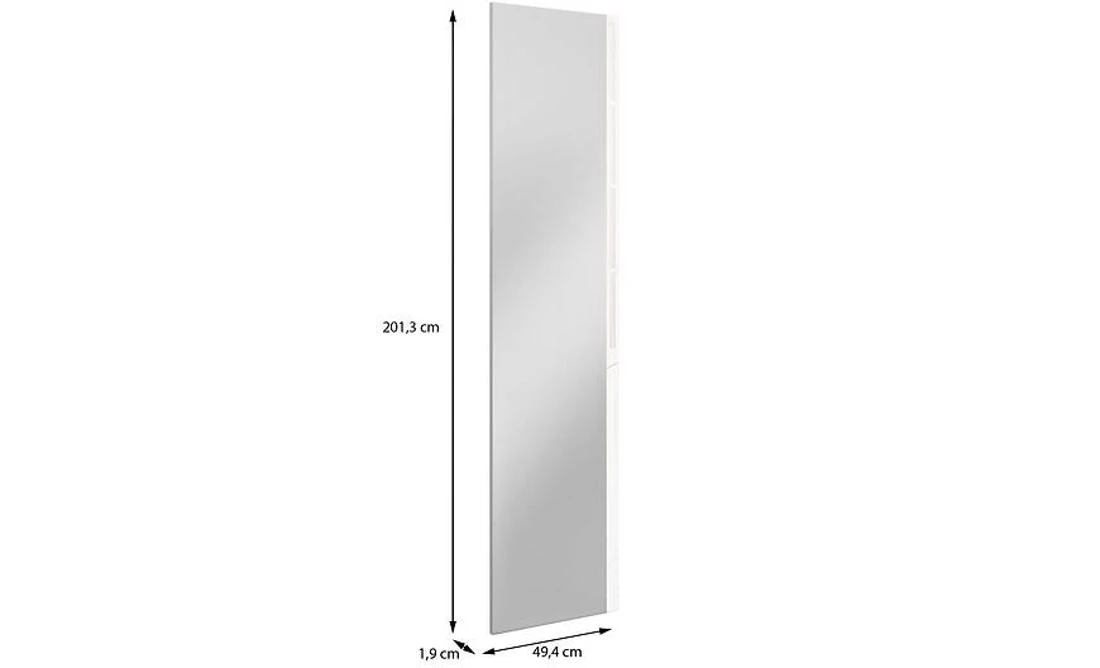 Moduklix fronta ormara s ogledalom 201,3x49,4 cm beli sjaj
