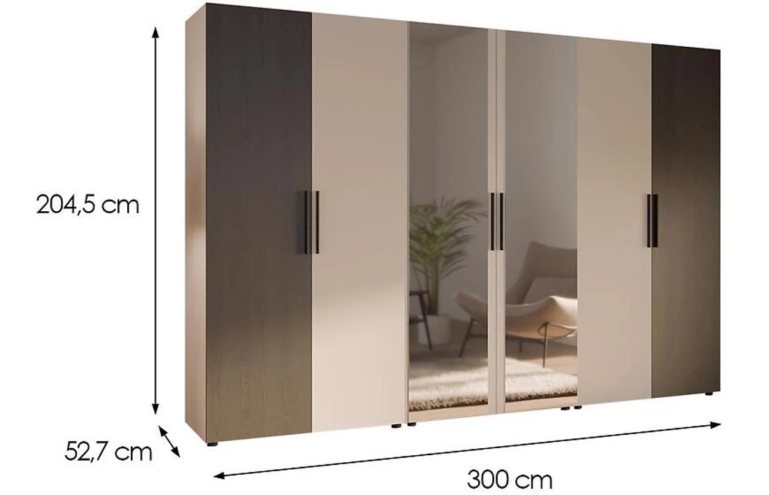 Moduklix 28 ormar 300x52,7x204,5 cm pešcano bež/hrast cabezone