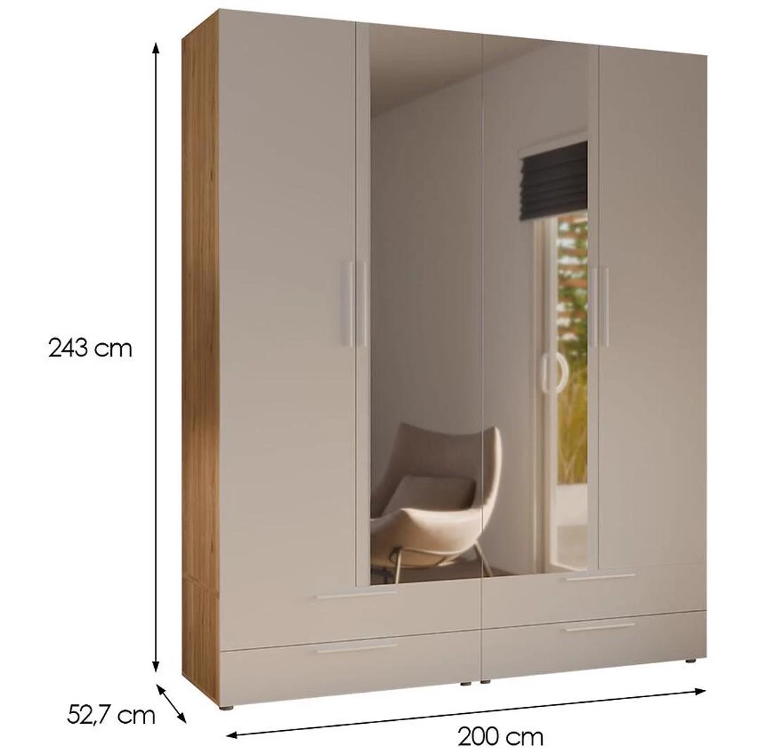 Moduklix 20 ormar 200x52,7x243 cm bela/hrast mauvella