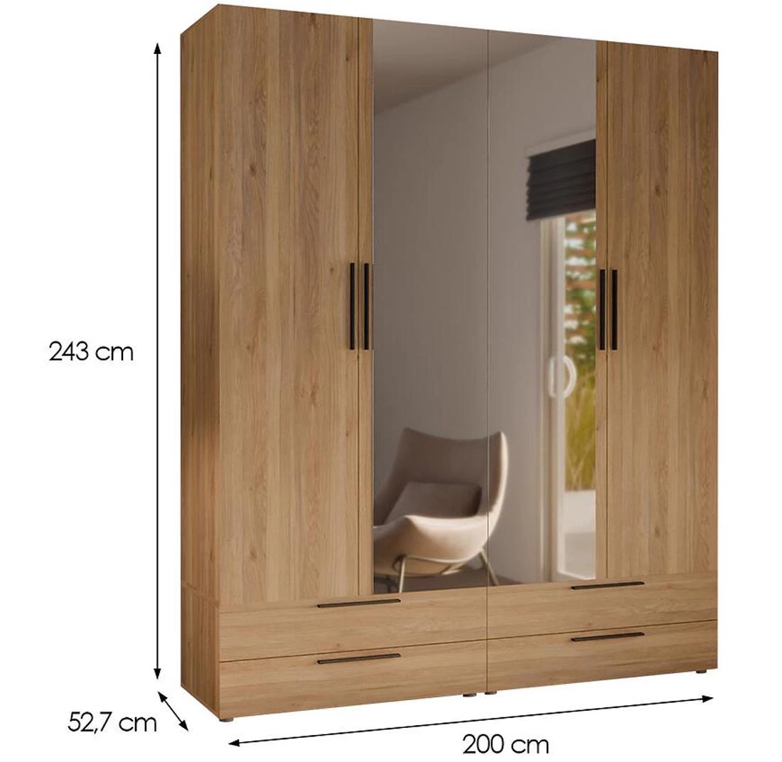 Moduklix 19 ormar 200x52,7x243 cm hrast mauvella