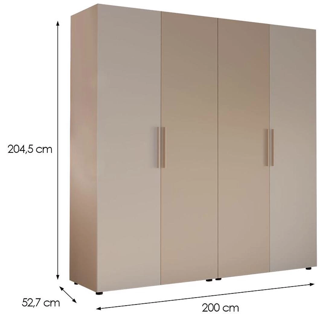 Moduklix 18 ormar 200x52,7x204,5  cm bela/pešcano bež