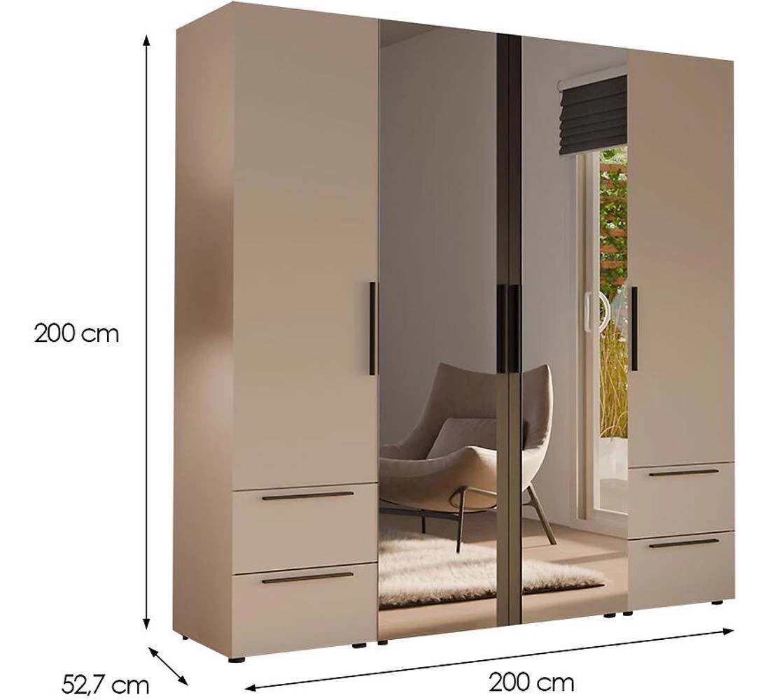 Moduklix 15 ormar 200x52,7x200 cm pešcano bež/hrast cabezone
