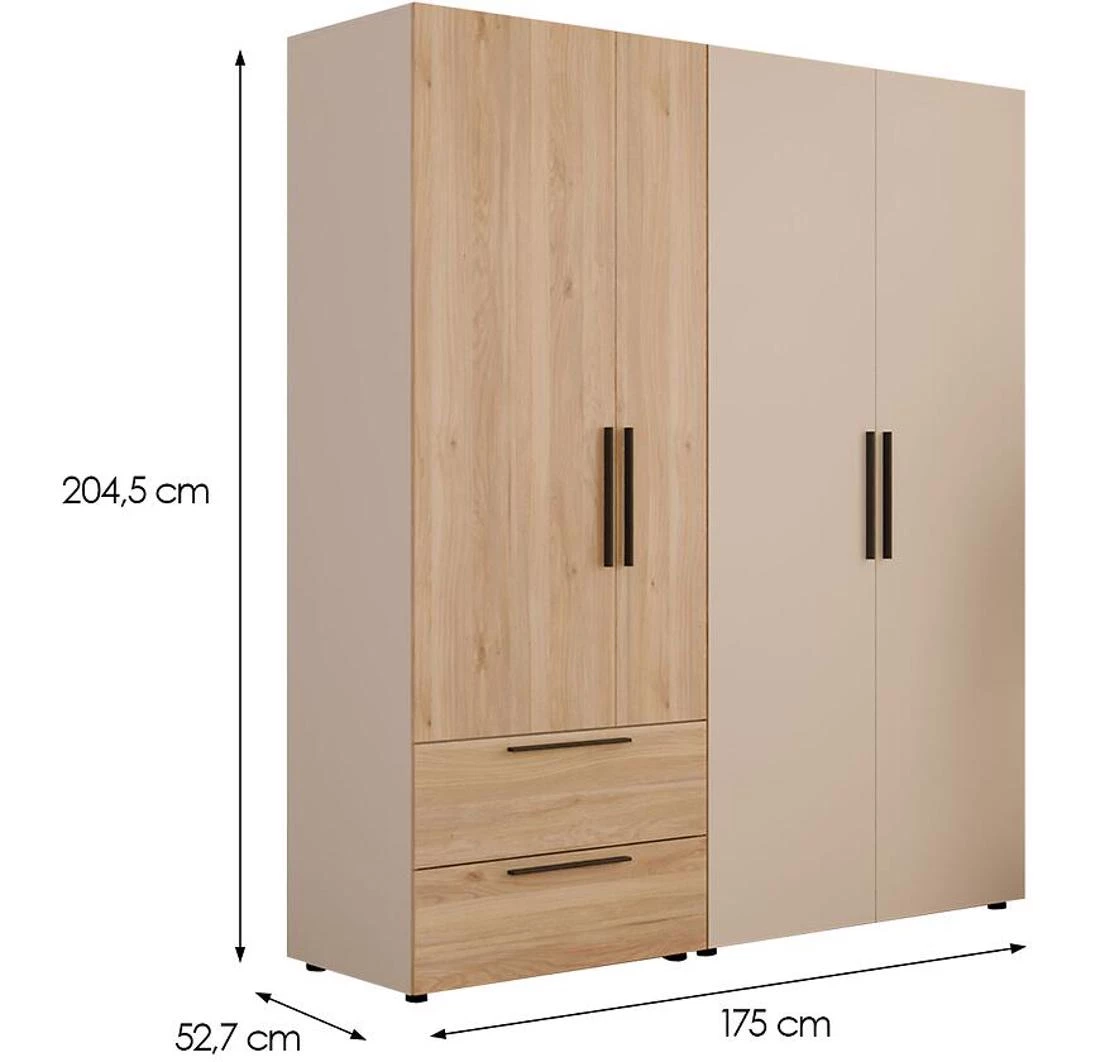 Moduklix 12 ormar 175x52,7x204,5 cm hrast maubella/pešcano bež