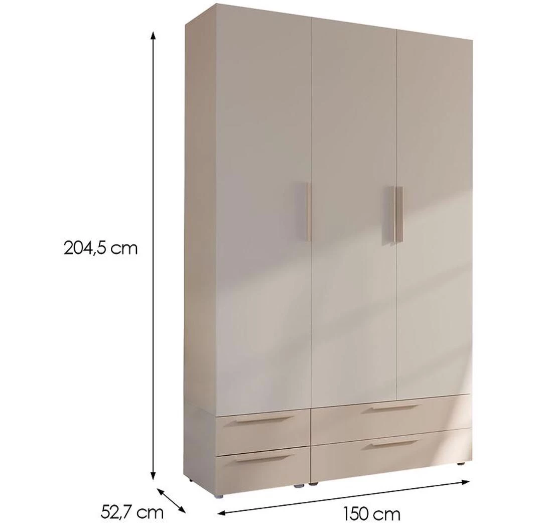 Moduklix 10 ormar 150x52,7x204,5 cm bela/pešcano bež