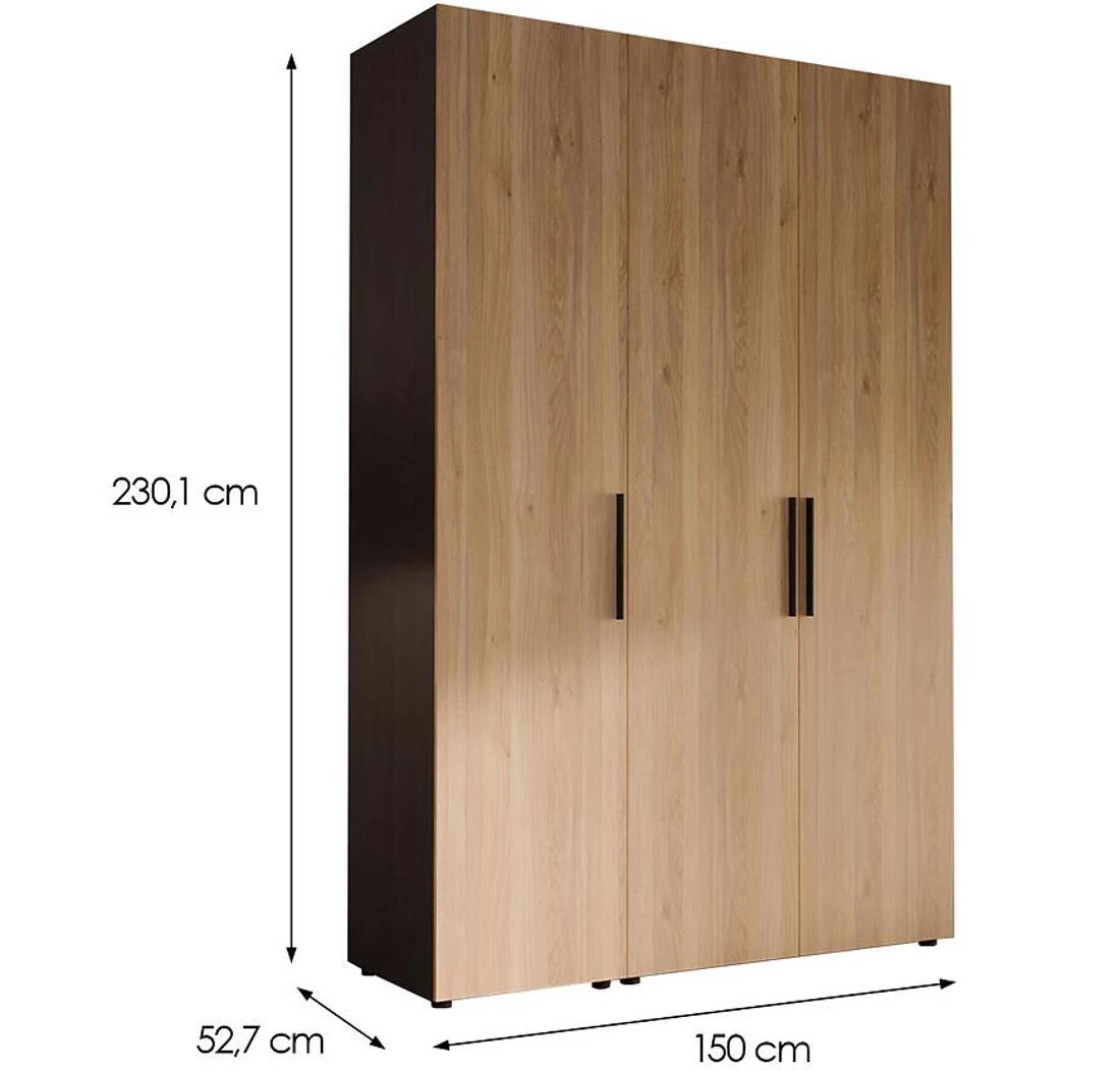 Moduklix 7 150x52,7x230,1cm ormar hrast mauvella /hrast cabezone