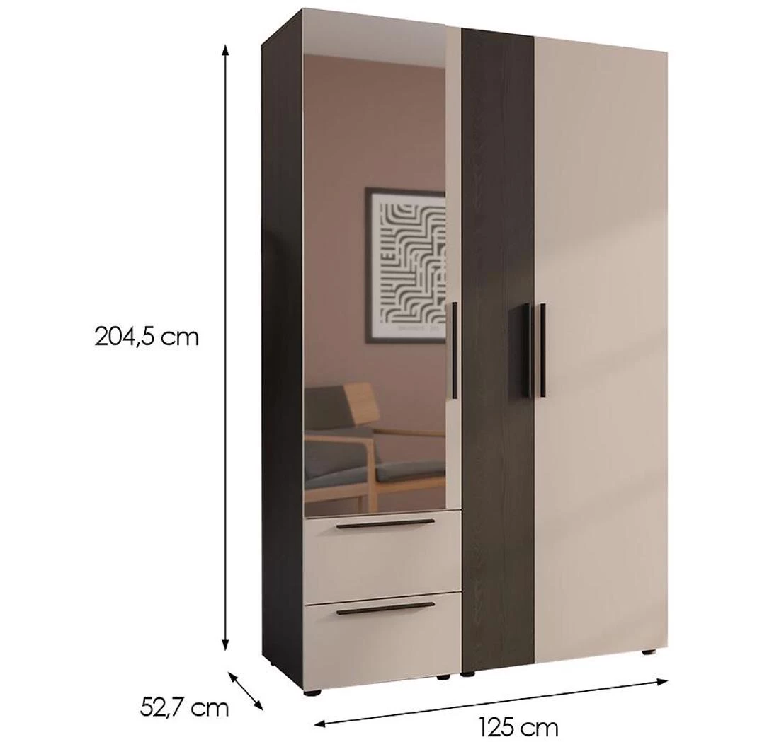 Moduklix 1 ormar 125x52,7x204,5 cm pešcano bež/hrast cabezone