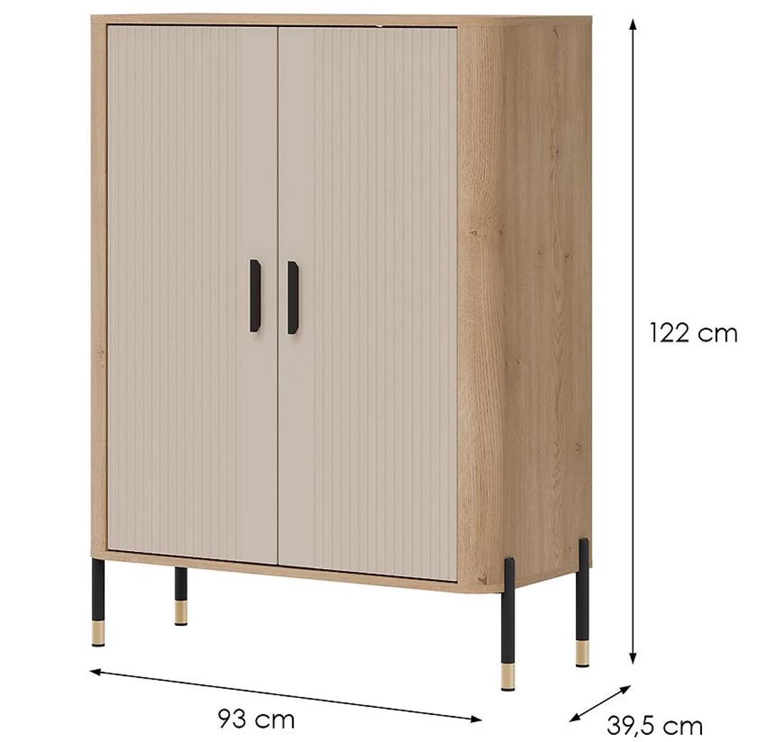 Dante Dt11 komoda 93x39,5x122 hrast/kašmir