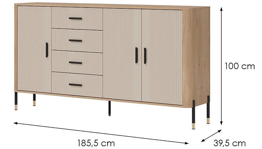 Dante Dt10 komoda 185,5x39,5x100 hrast/kašmir