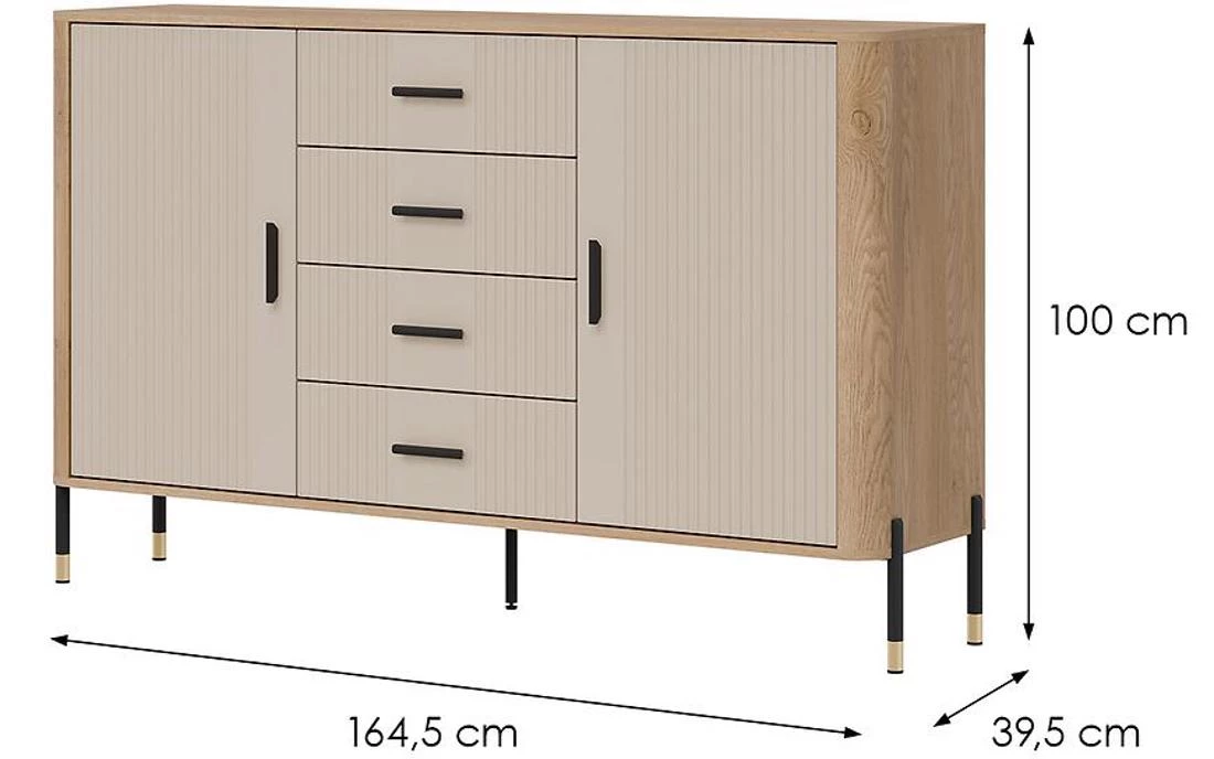 Dante Dt09 komoda 164,5x39,5x100 hrast/kašmir
