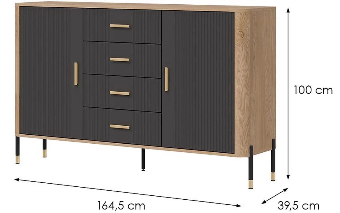 Dante Dt09 komoda 164,5x39,5x100 hrast/antracit