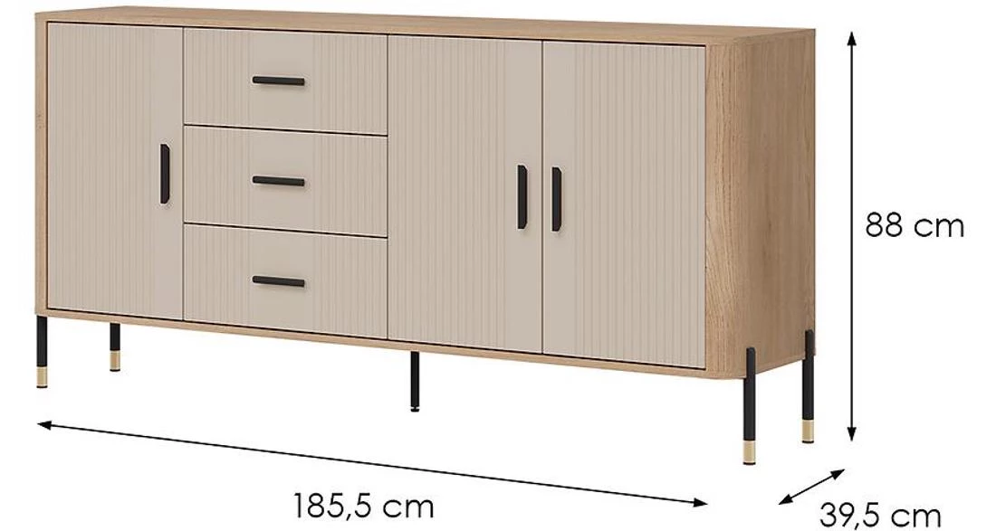 Dante Dt07 komoda 185,5x39,5x88 hrast/kašmir