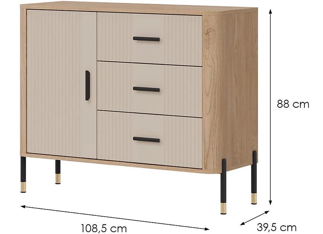 Dante Dt03 komoda 108,5x39,5x88 hrast/kašmir