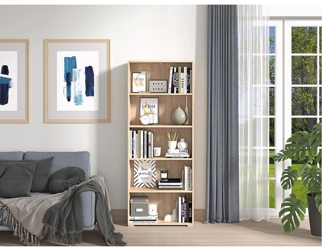 Tomar 5 polica za knjige 70,2x24,6x176,7 natur