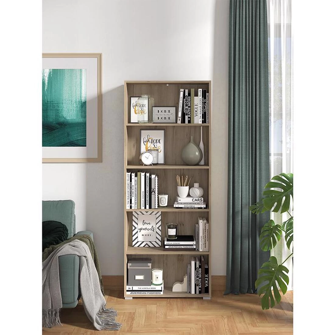 Tomar 5 polica za knjige 70,2x24,6x176,7 sivi hrast