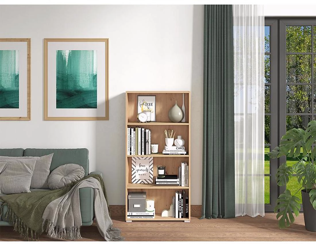Tomar 4 police za knjige 70,2x24,6x142,2 hrast