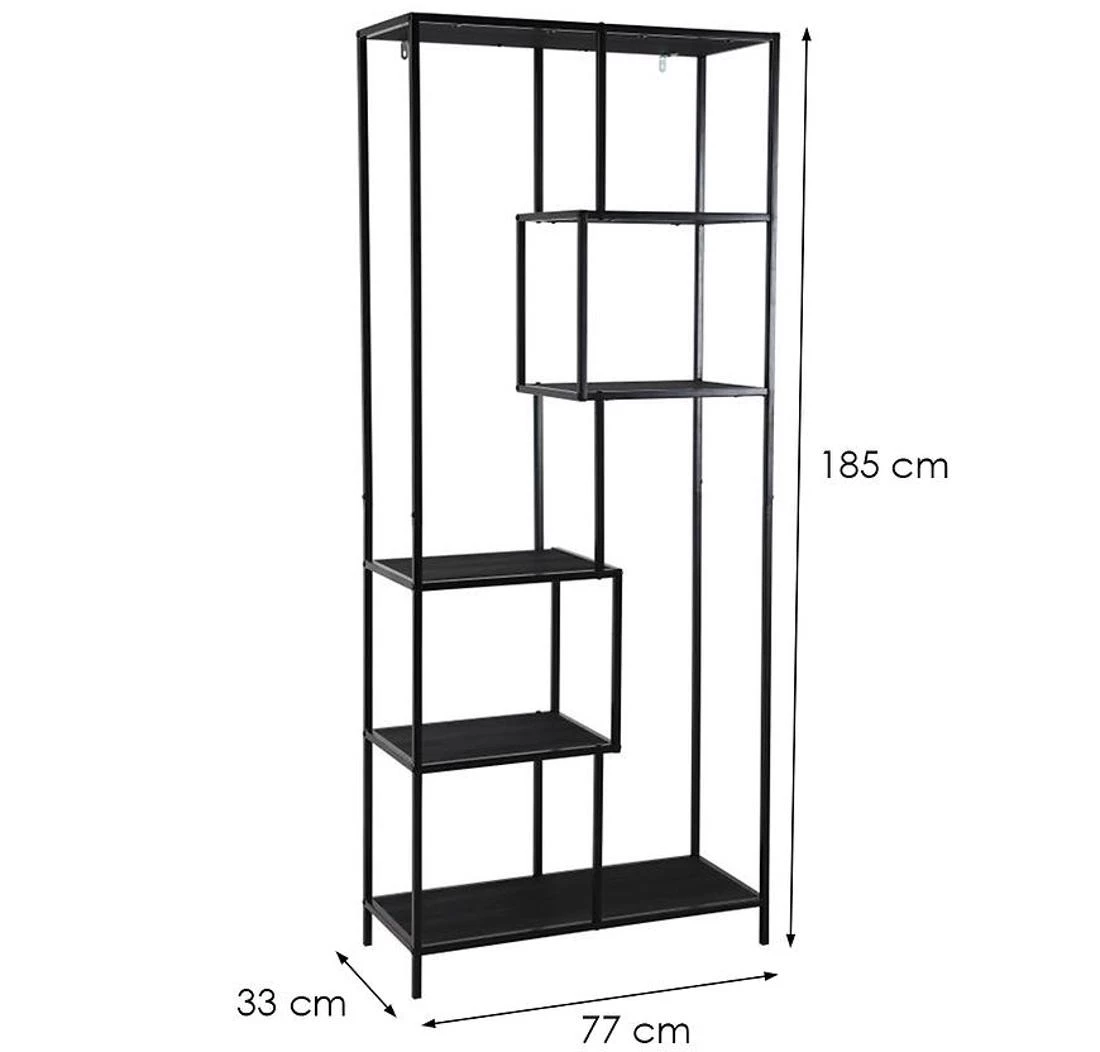 Benton 31333K 6T polica za knjige 77x33x185 crna