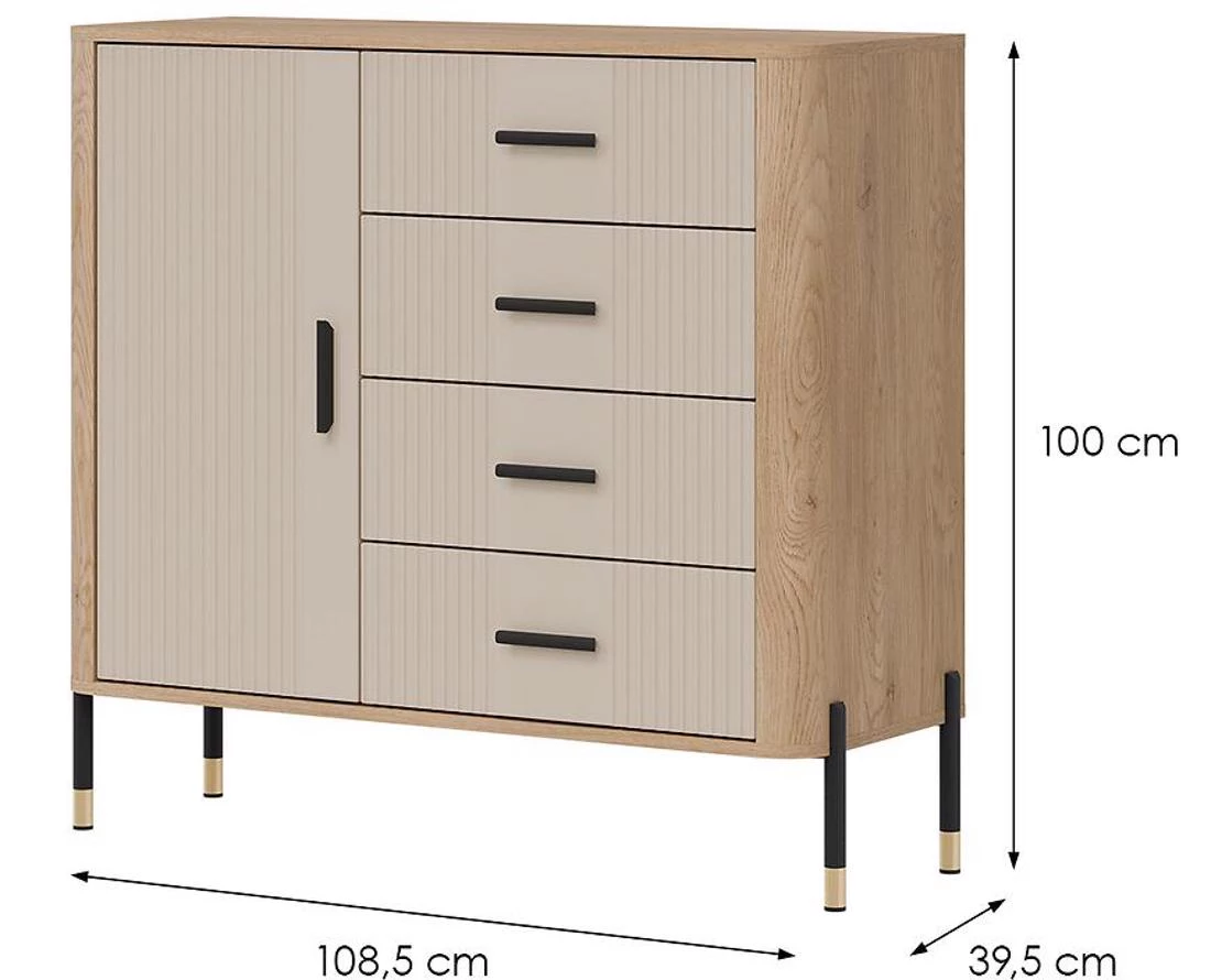 Dante Dt08 komoda 108,5x39,5x100 hrast/kašmir