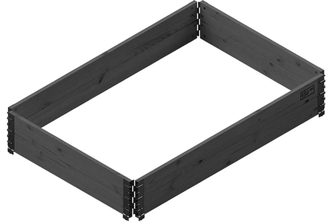 Eko drvena gredica za baštu 120x80x19,5 cm crna