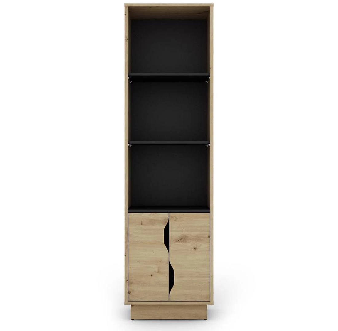Cesar 2 polica za knjige 48x37x171,7 hrast/crna