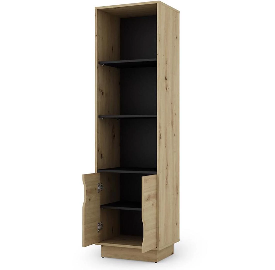 Cesar 2 polica za knjige 48x37x171,7 hrast/crna