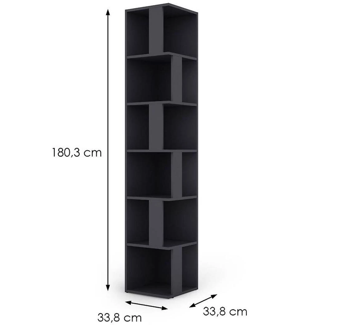 Tower polica za knjige 33,8x33,8x180,3 grafit