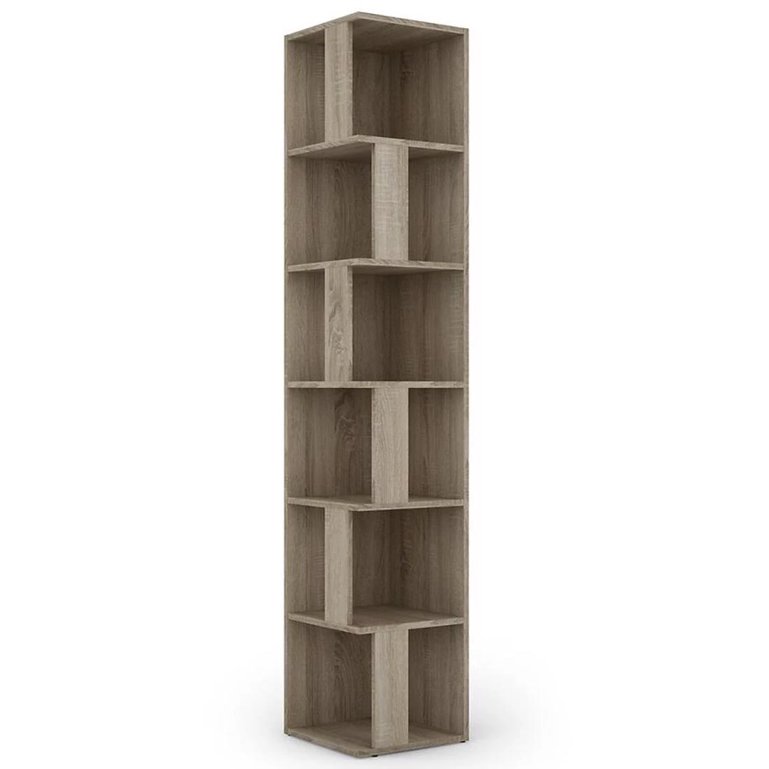 Tower polica za knjige 33,8x33,8x180,3 hrast