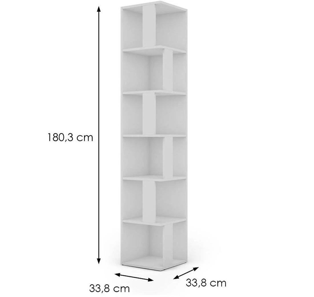 Tower polica za knjige 33,8x33,8x180,3 bela
