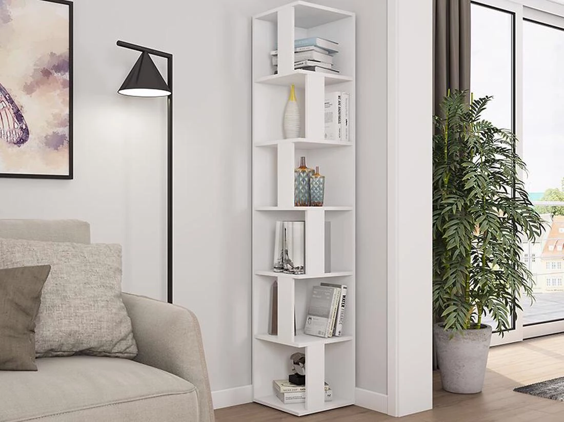 Tower polica za knjige 33,8x33,8x180,3 bela