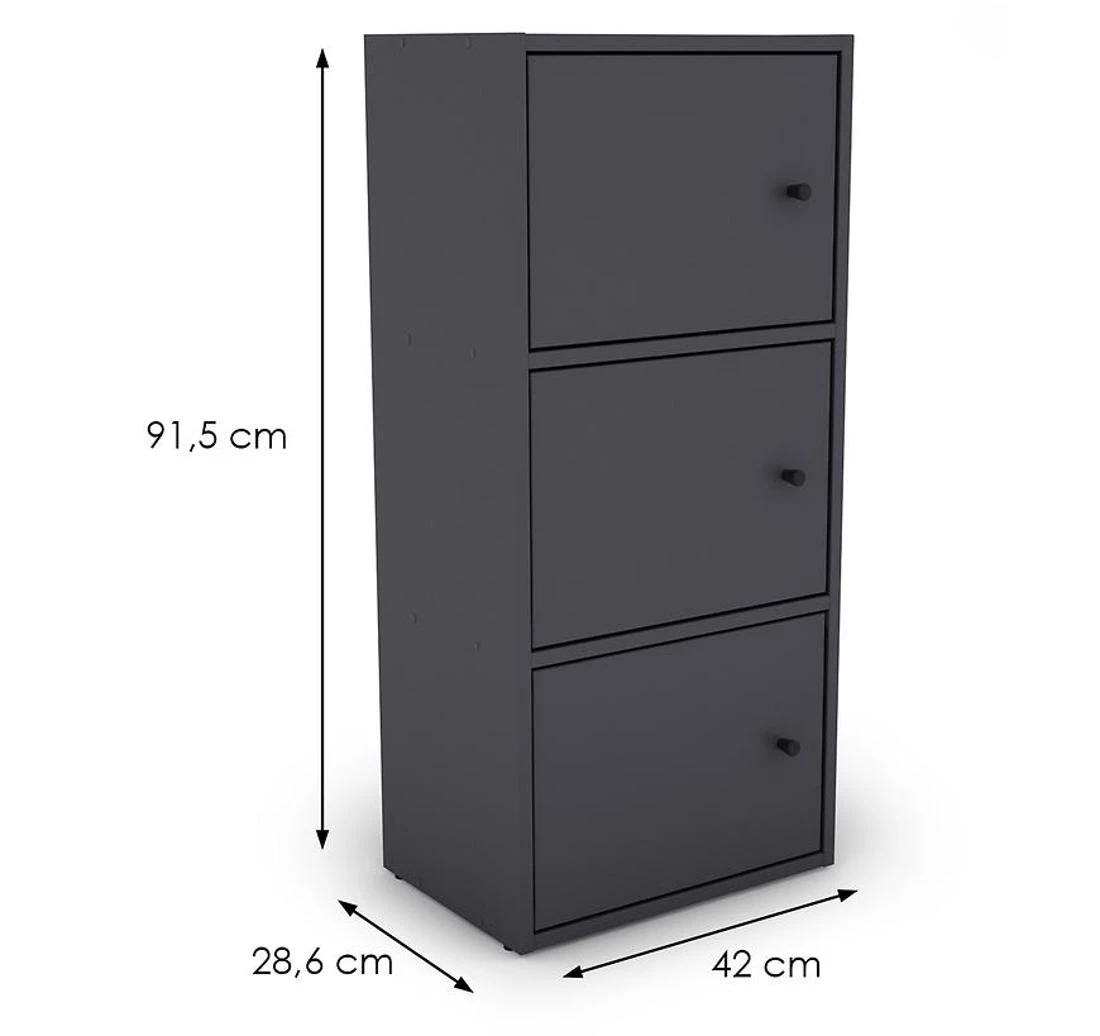 KIKI polica za knjige 42x28,6x91,5 grafit