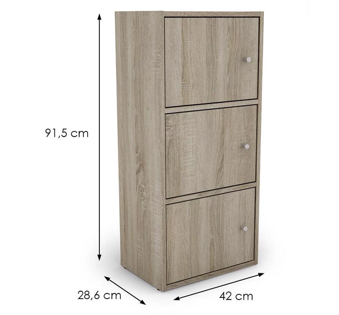 KIKI polica za knjige 42x28,6x91,5 hrast