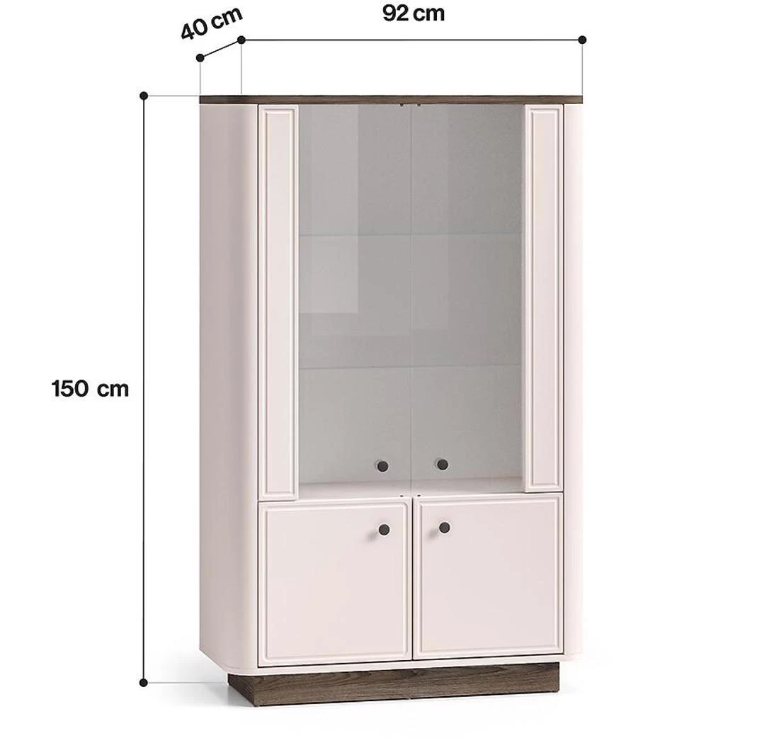 Vilavio vitrina 92x40x150 hrast/kašmir
