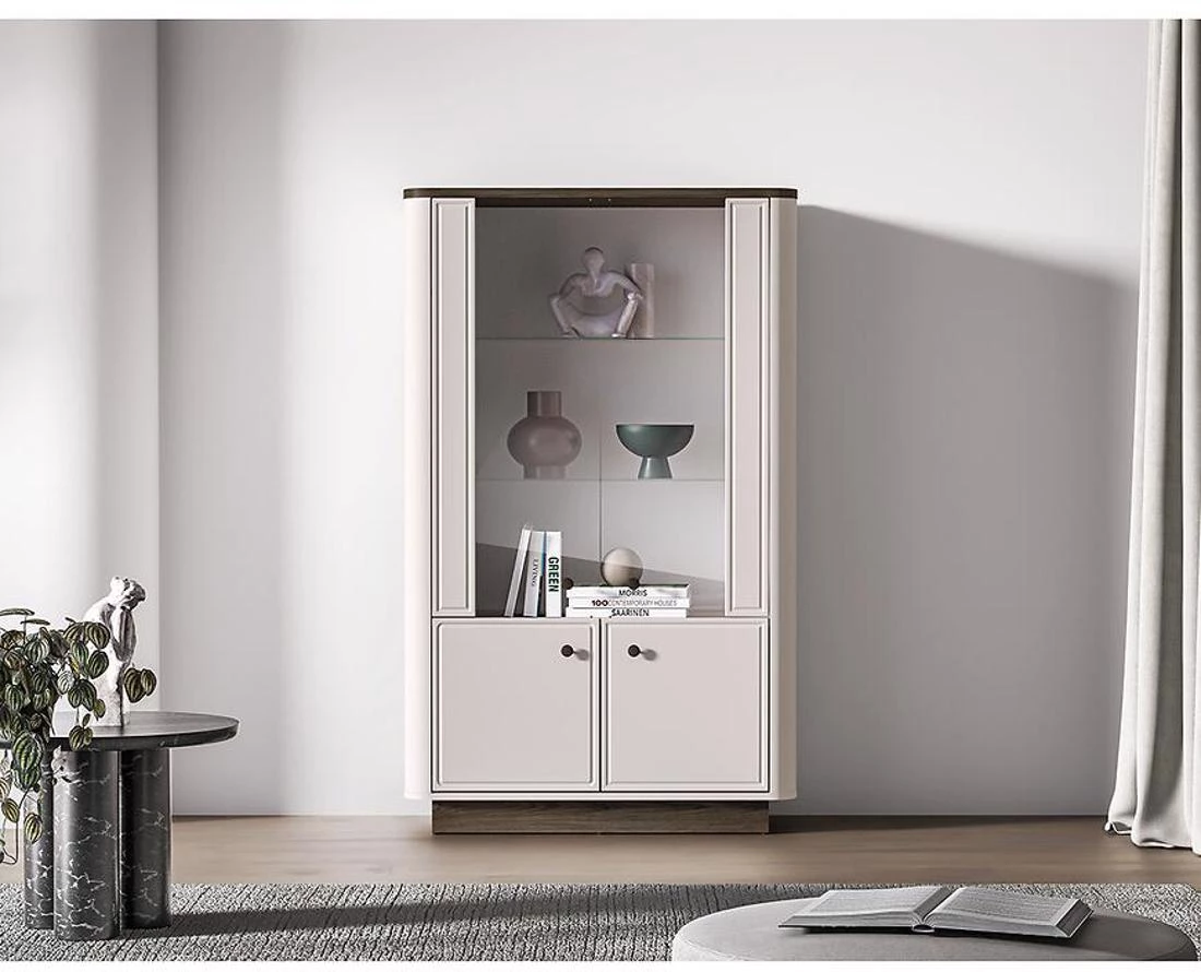 Vilavio vitrina 92x40x150 hrast/kašmir