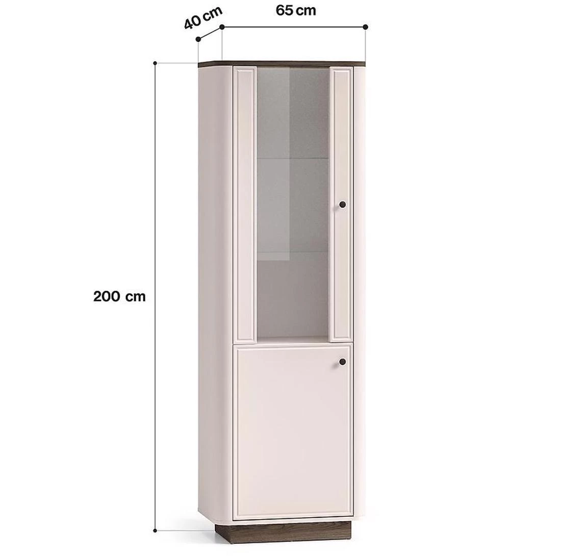 Vilavio vitrina 65x40x200 hrast/kašmir