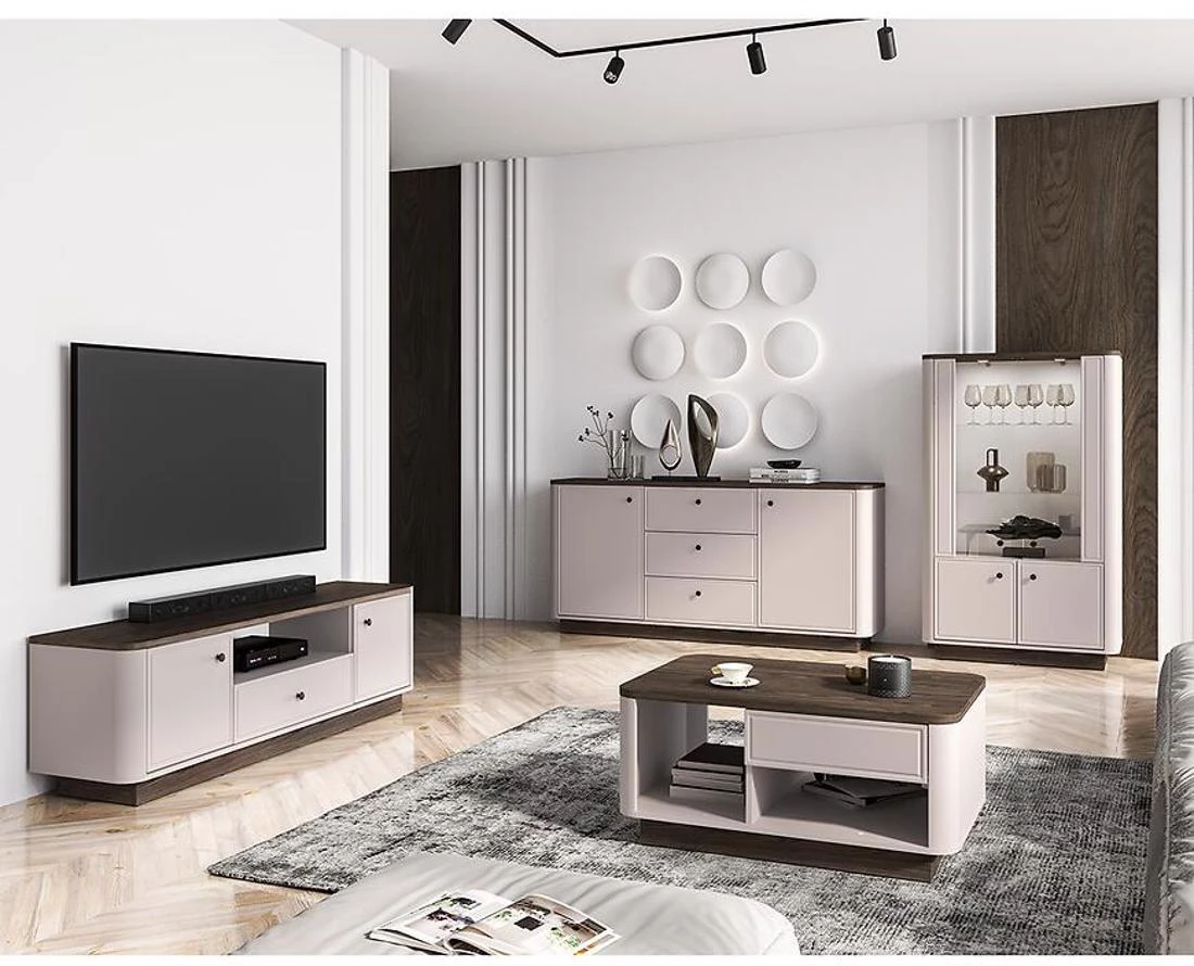Vilavio vitrina 65x40x200 hrast/kašmir