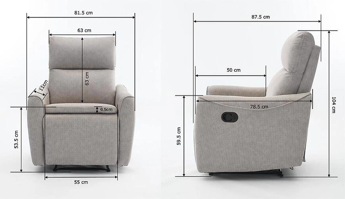Belloro fotelja sa relax funkcijom 80,5x87x104 cm bež
