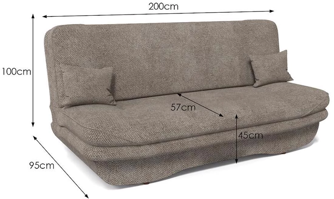 Grzes Brego 20 trosed s ležajem i prostorom za odlaganje 200x95x100 cm smedi