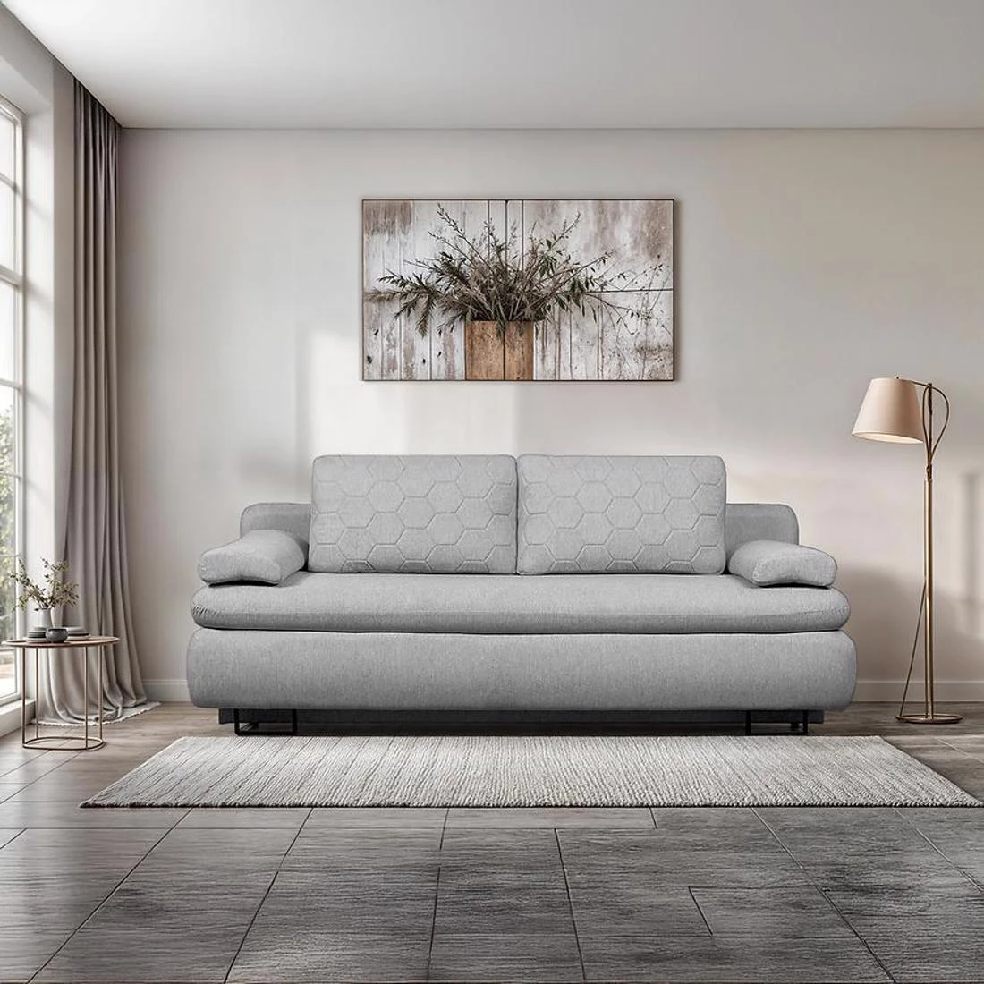Tori Chill Me 3 trosed s ležajem i prostorom za odlaganje 200x97x101 cm siva