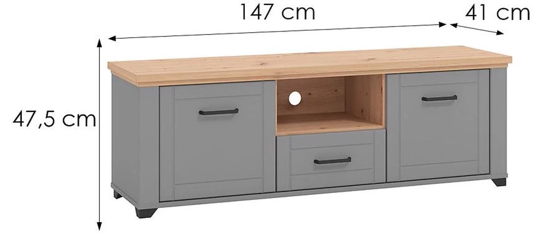 Valencia TV stalak 147x41x47,5 grafit/artisan