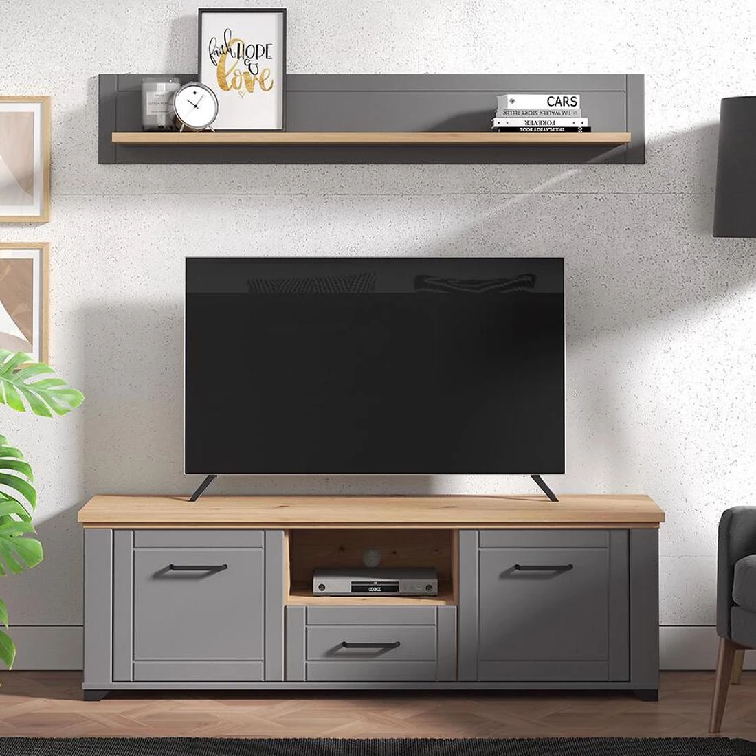 Valencia TV stalak 147x41x47,5 grafit/artisan