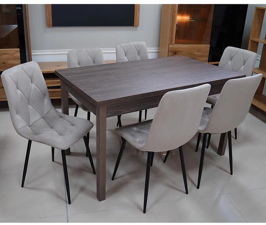 Tadziu set sto i stolica 1+6 80x140(180)x75 tamni hrast