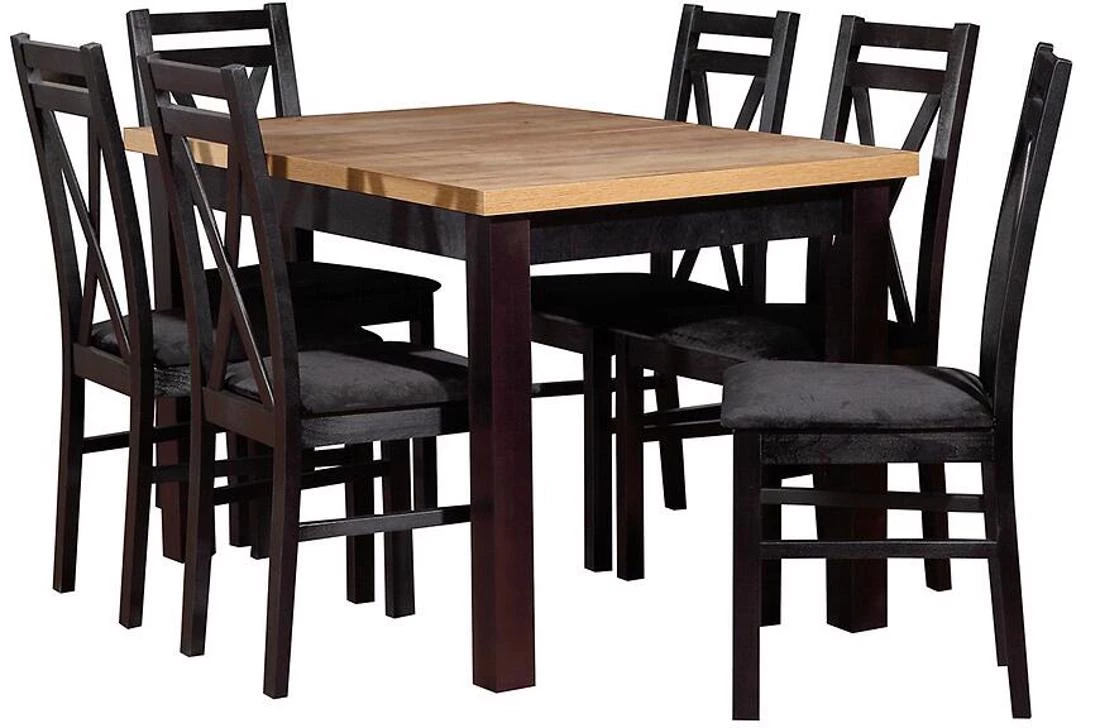 Artemida set sto i stolica 1+6  80x140(180)x77 votan/crna