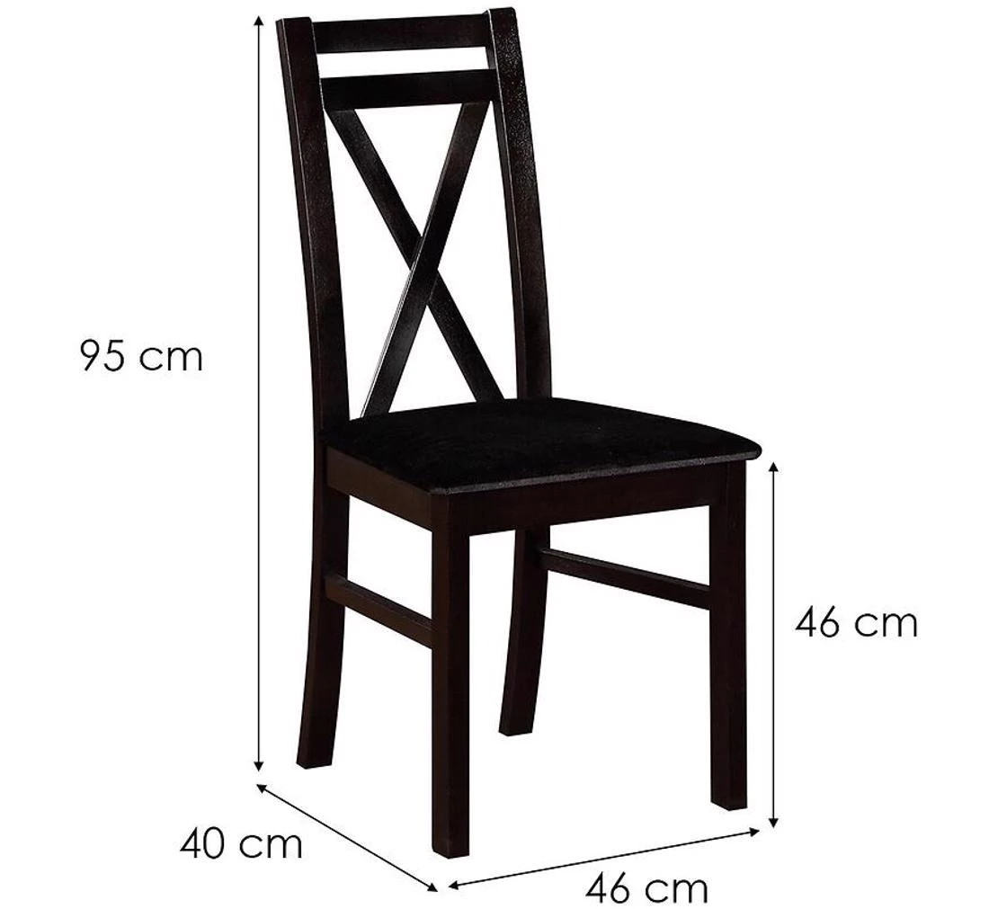Artemida set sto i stolica 1+6  80x140(180)x77 votan/crna