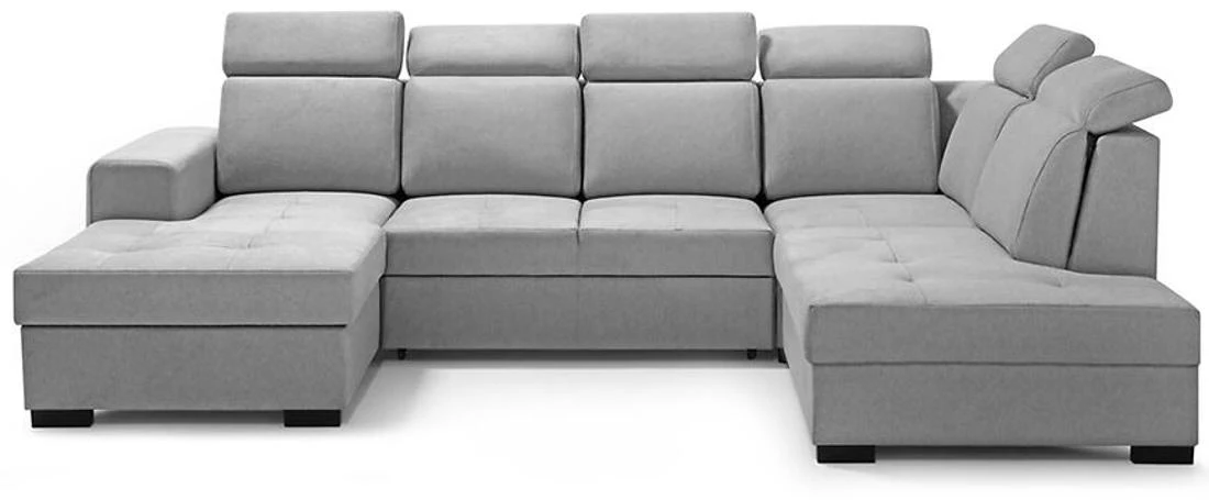 Axel U Voss 07 kutna garnitura s ležajem i spremnikom 310x222x105 cm svijetlo siva desna