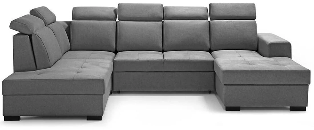 Axel U Voss 15 kutna garnitura s ležajem i spremnikom 310x222x105 cm siva lijeva
