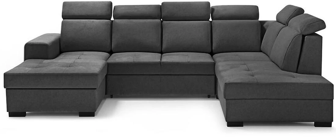 Axel U Voss 18 kutna garnitura s ležajem i spremnikom 310x222x105 cm tamno siva desna