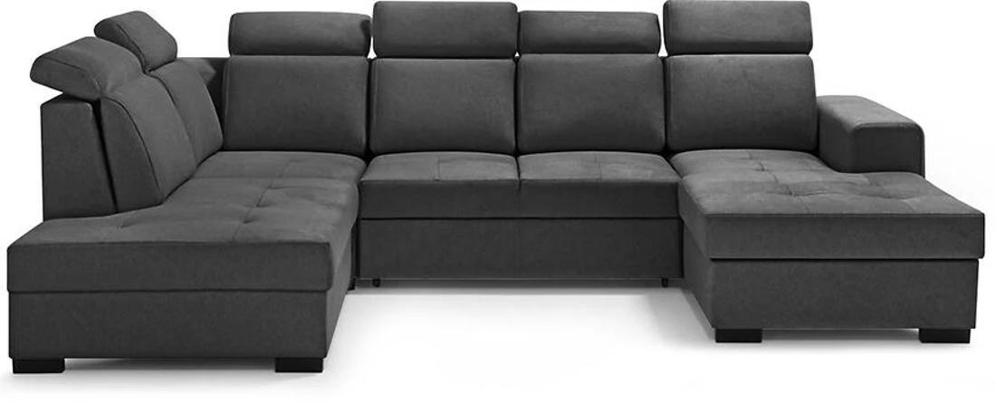 Axel U Voss 18 kutna garnitura s ležajem i spremnikom 310x222x105 cm tamno siva lijeva
