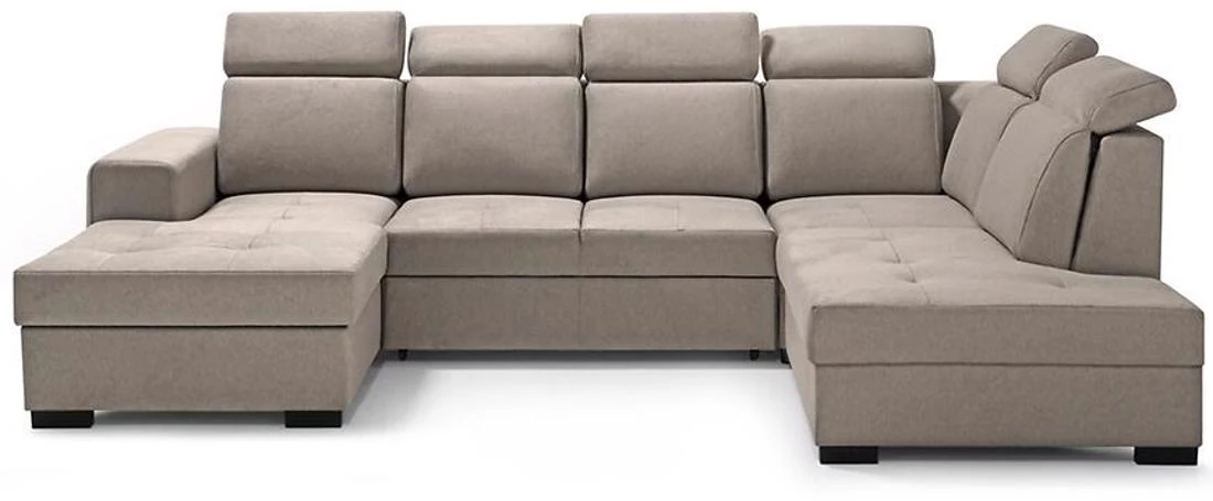 Axel U Voss 34 kutna garnitura s ležajem i spremnikom 310x222x105 cm bež desna