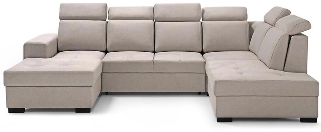 Axel U Voss 28 kutna garnitura s ležajem i spremnikom 310x222x105 cm bež desna